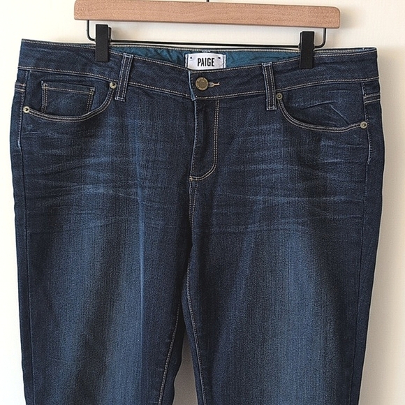 PAIGE Womens 32 Jimmy Jimmy Skinny Cropped Jeans Dark Denim Casual Classic - Picture 3 of 8